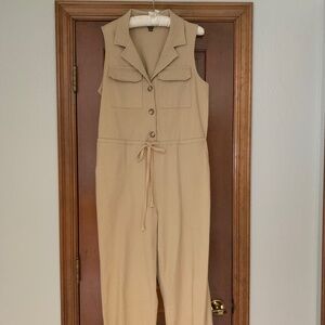 Jump Suit Womens Tan Collar Medium